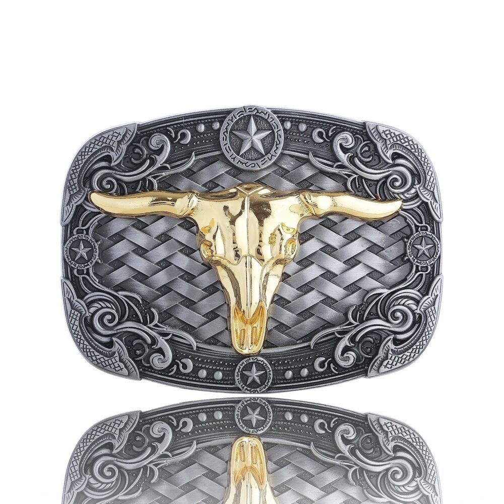 1283 Belt Buckle Texas Longhorn Bull Western Belt Buckles Cowgirl Rode Star